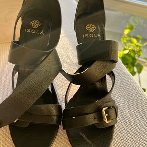 ISOLA Strappy Black Heels Size 8